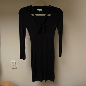 Black V-neck Dress